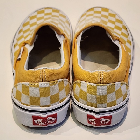 Yellow Checkerboard Vans Sneakers Sz. 7W - Picture 5 of 9